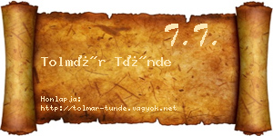 Tolmár Tünde névjegykártya